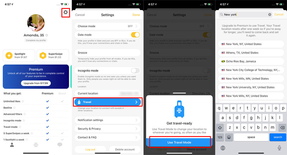 如何更改Bumble上的位置以获得更多比赛？
