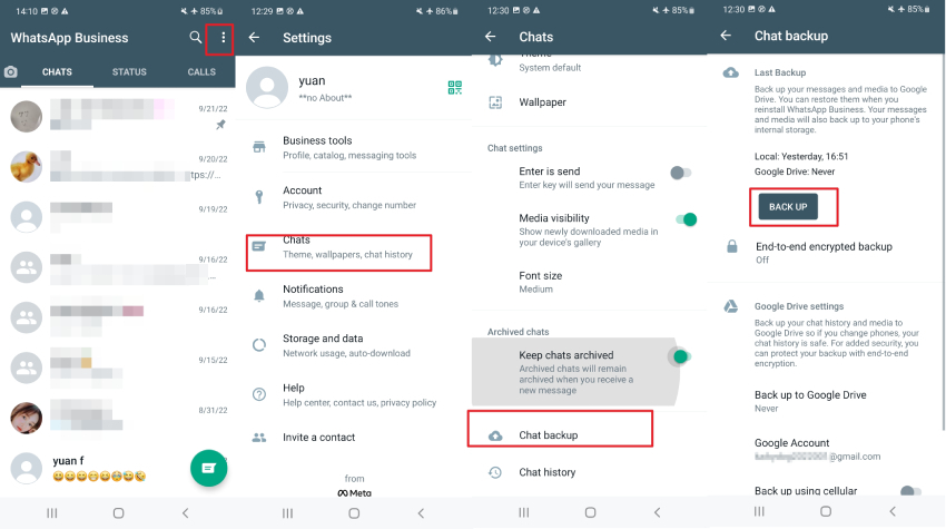 關於Android和iPhone上備份WhatsApp業務的最佳提示
