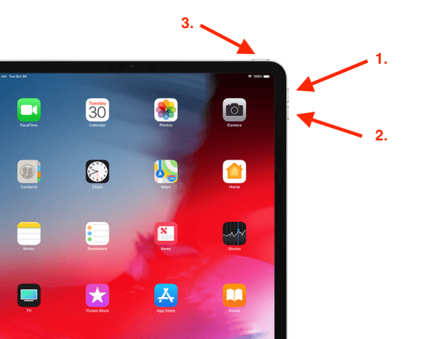 Force restart an iPad with Face ID
