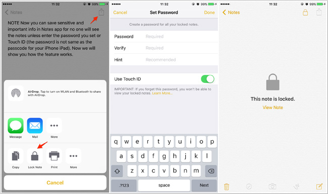 如何用密码锁定笔记或触摸iPhone/iPad上的ID？