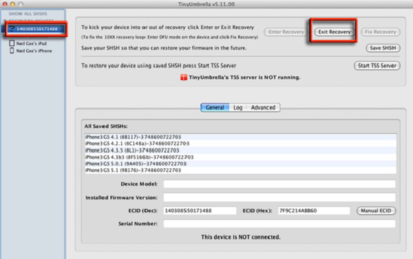 替代Tinyumbrella：如何在iPhone/iPad上退出恢复模式？