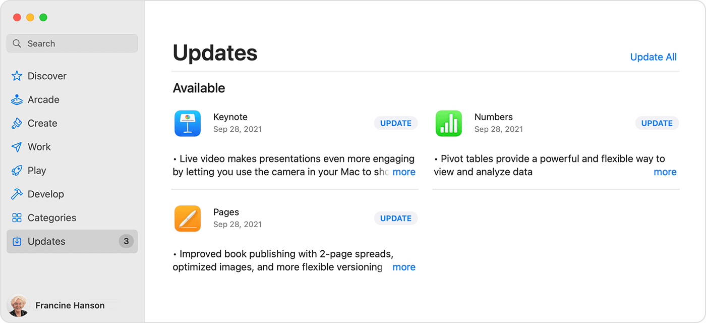 Update apps with available updates
