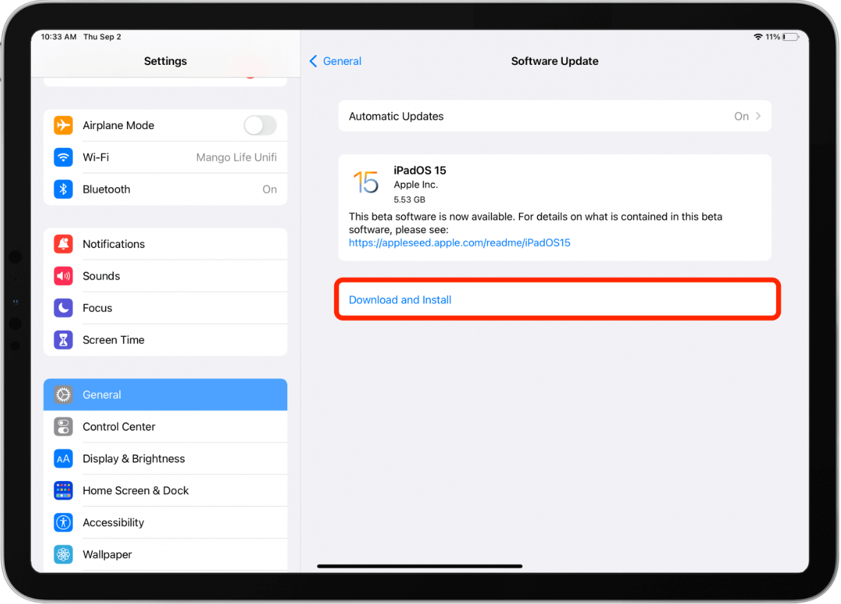 Updating your iPadOS
