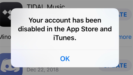 您的帐户已在App Store和iTunes中被禁用？这是解决方案