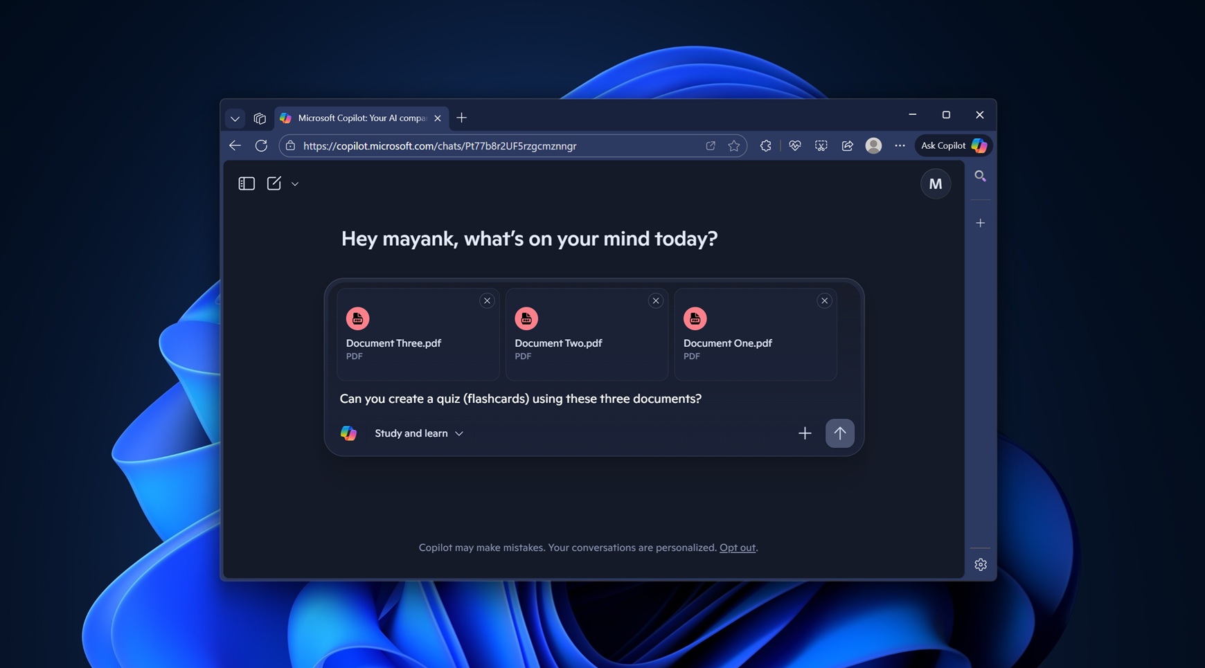 Microsoft Copilot（Web），Windows 11应用程序获取Chatgpt的多文件分析功能免费