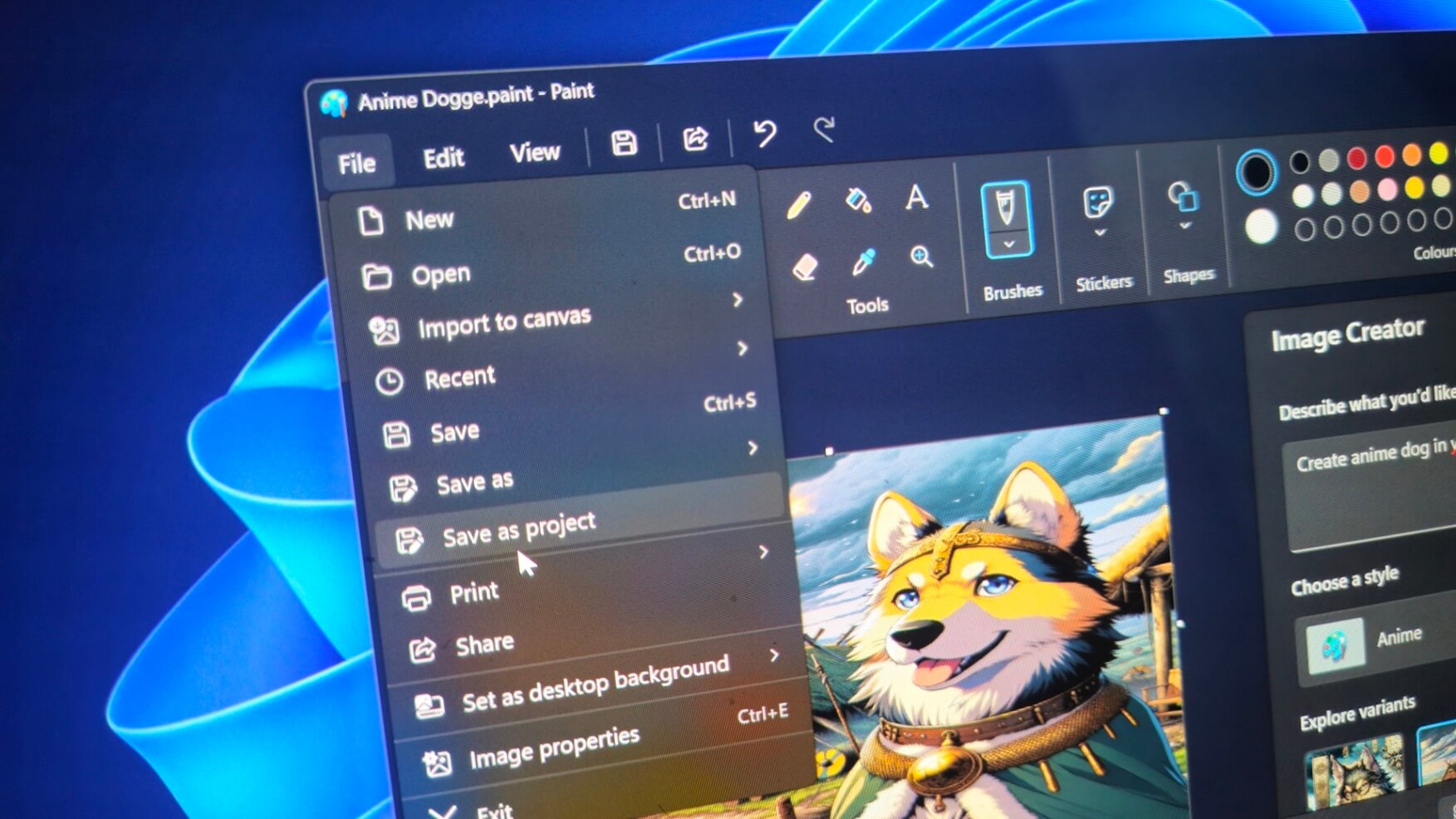 使用Windows 11 MS Paint的新型Photoshop式项目(.paint File)功能