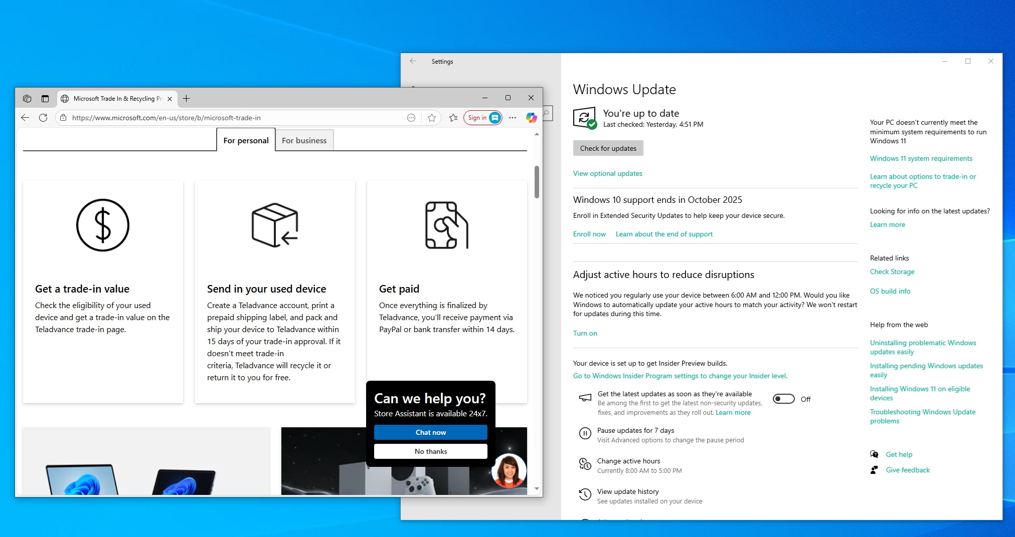 微软希望您在Windows 10 PC上回收或以交易方式进行交易，如果无法升级到Windows 11