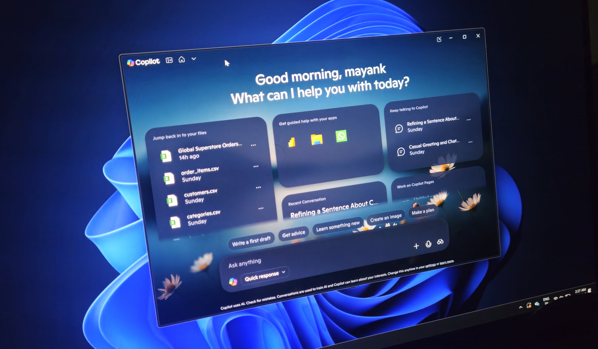 Windows 11 上的 Copilot 有一个新的“Home”UI，感觉就像 AI 的“开始”菜单