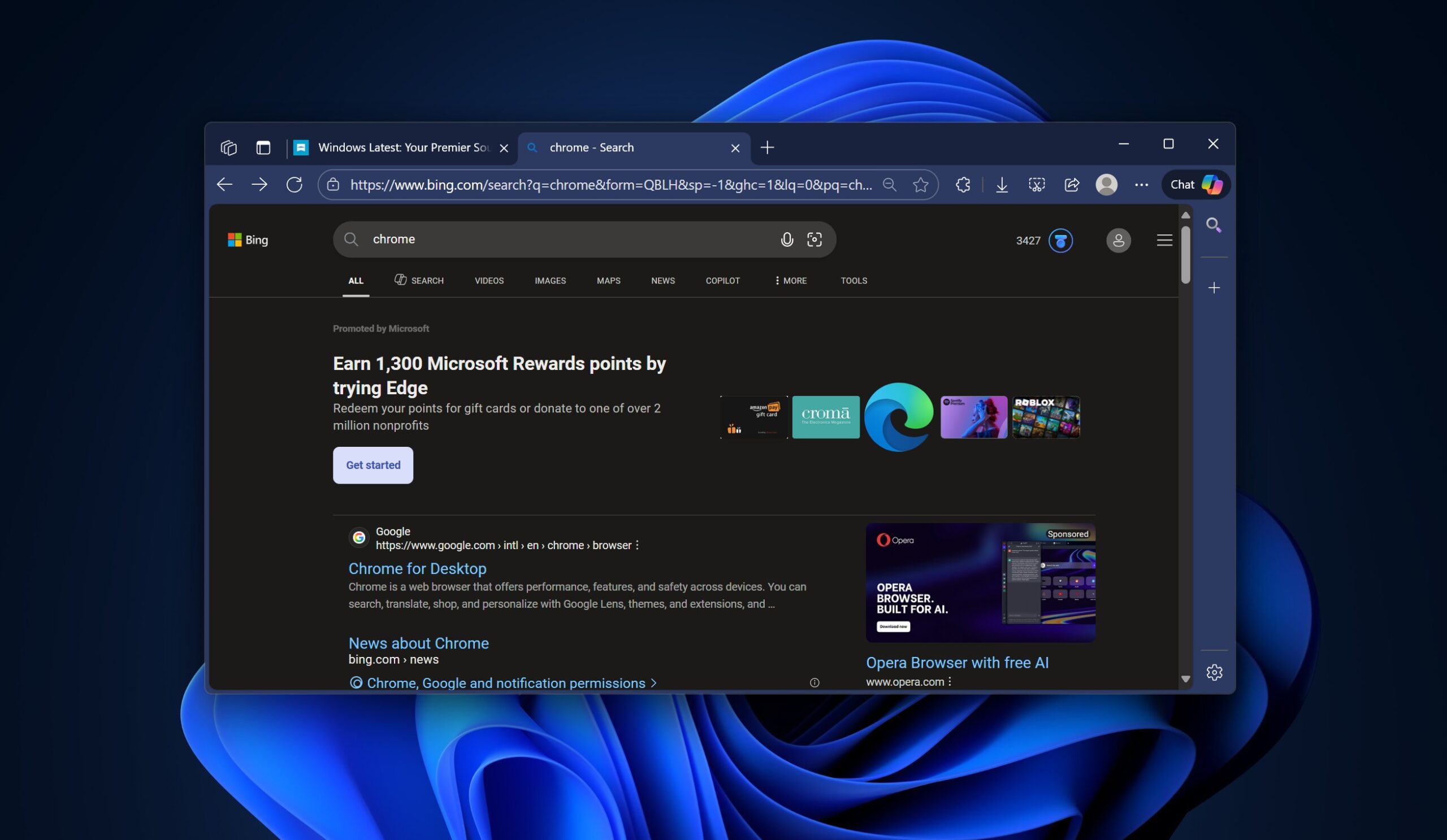 使用 Bing 下载“Chrome”？微软用礼品卡“贿赂”你使用 Windows 11 Edge