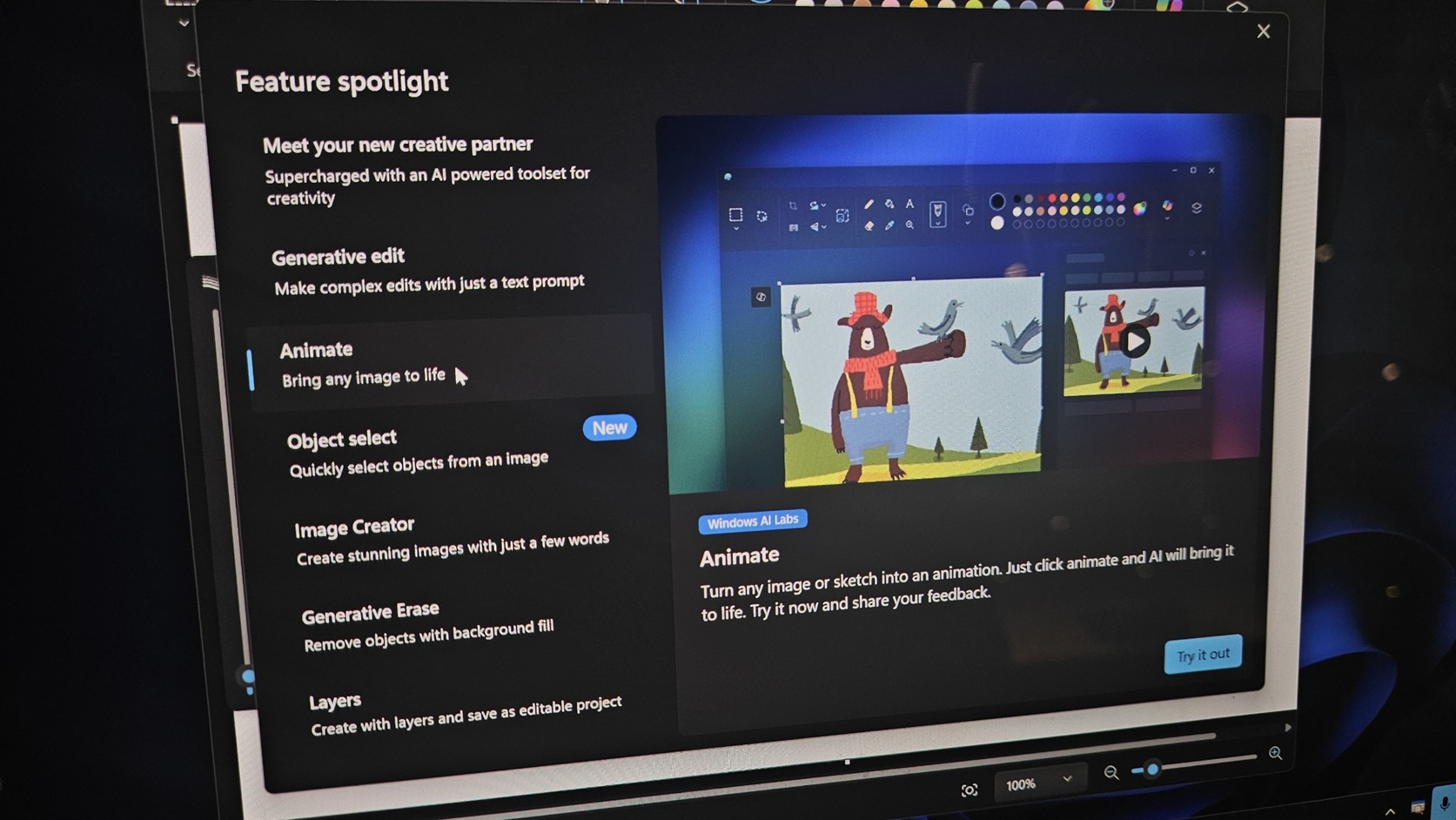 Windows 11 Paint 现在可以隐藏“工具栏”，并且还获得了新的 AI 功能