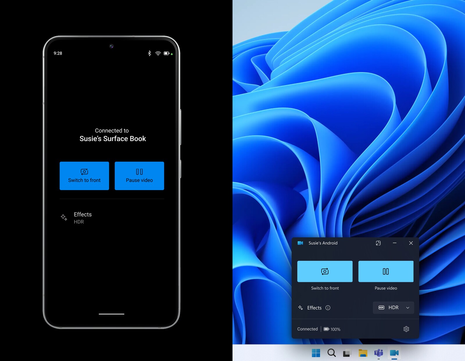 Image of the use Android phone as webcam on Windows 11 feature