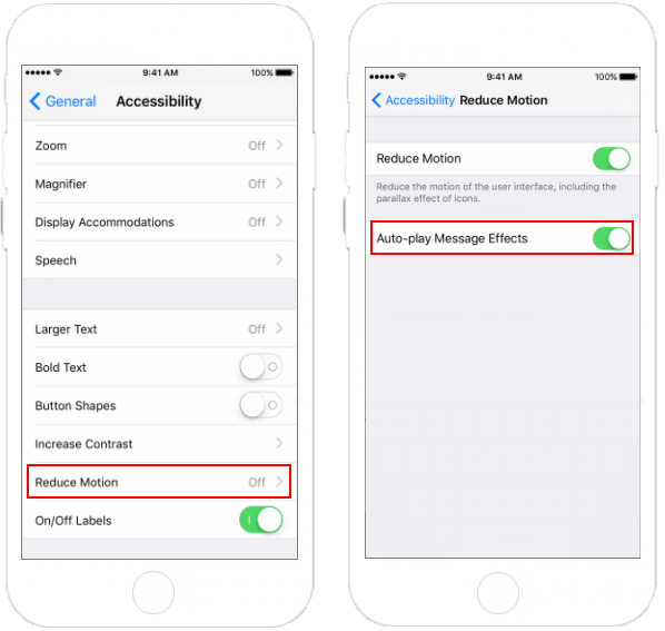 如何在iPhone/iPad中启用/禁用自动播放消息效果