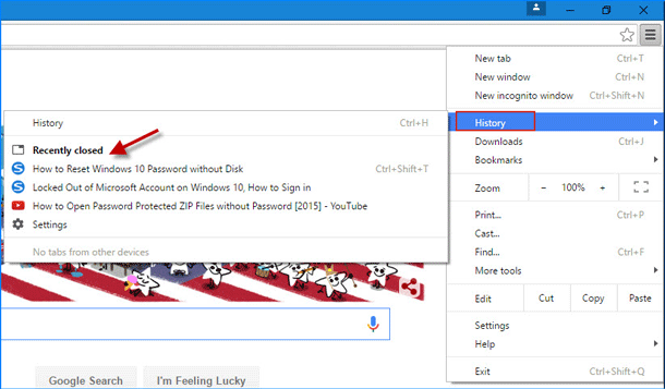如何重新打开/还原最近在Chrome，Firefox，即