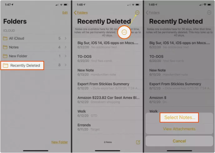 如何在iPhone上恢复永久删除的笔记
