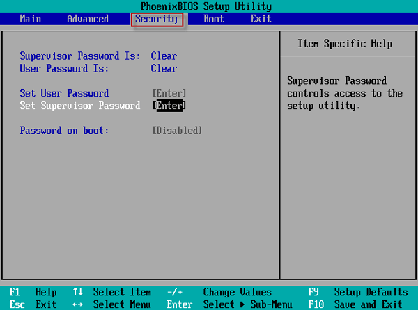 如何在Windows 8上设置BIOS密码