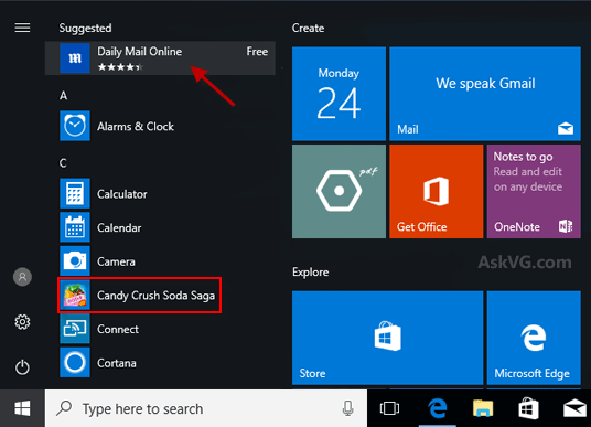 如何从Windows 10中删除建议的应用程序