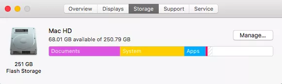 如何释放Mac High Sierra上的空间