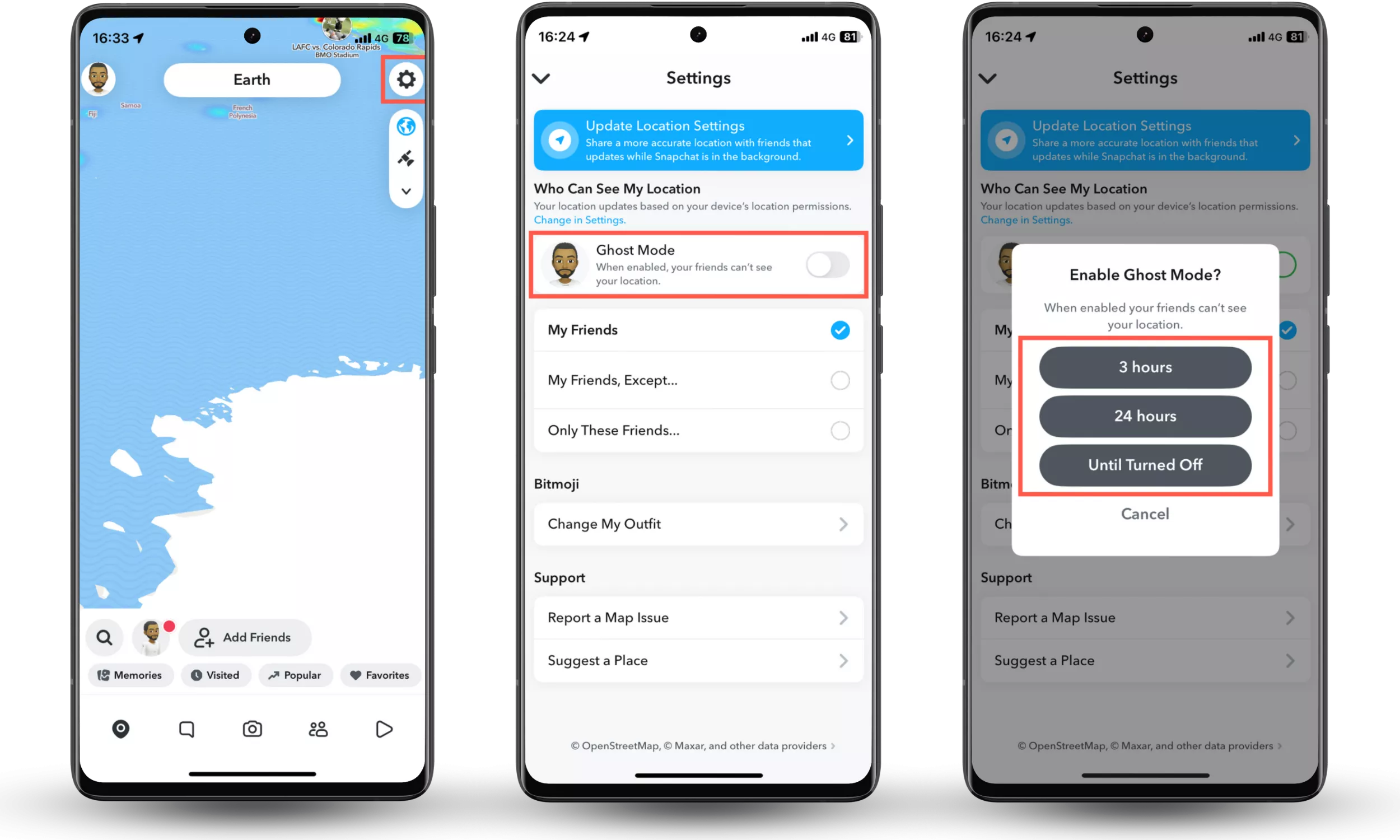 如何关闭 Snapchat 上的位置信息