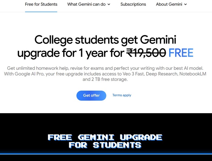 如何获得一年的免费Gemini AI Pro，价值19,500卢比[指南]