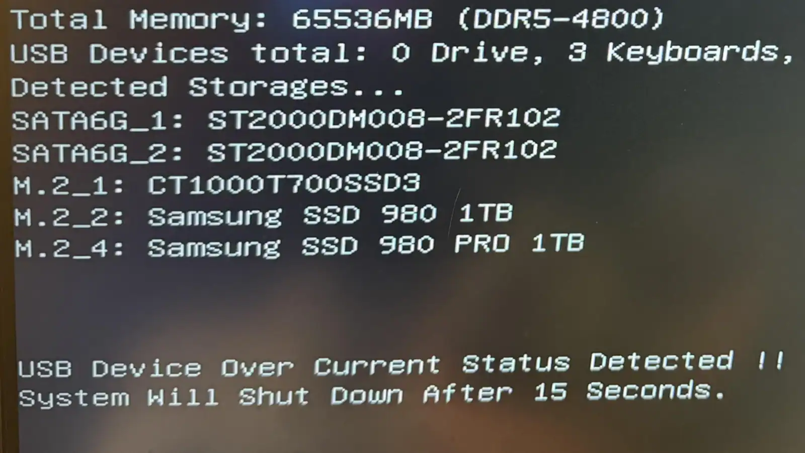USB设备：超过当前状态检测到的错误