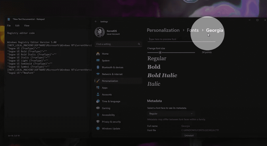 如何更改Windows 11/10中的字體