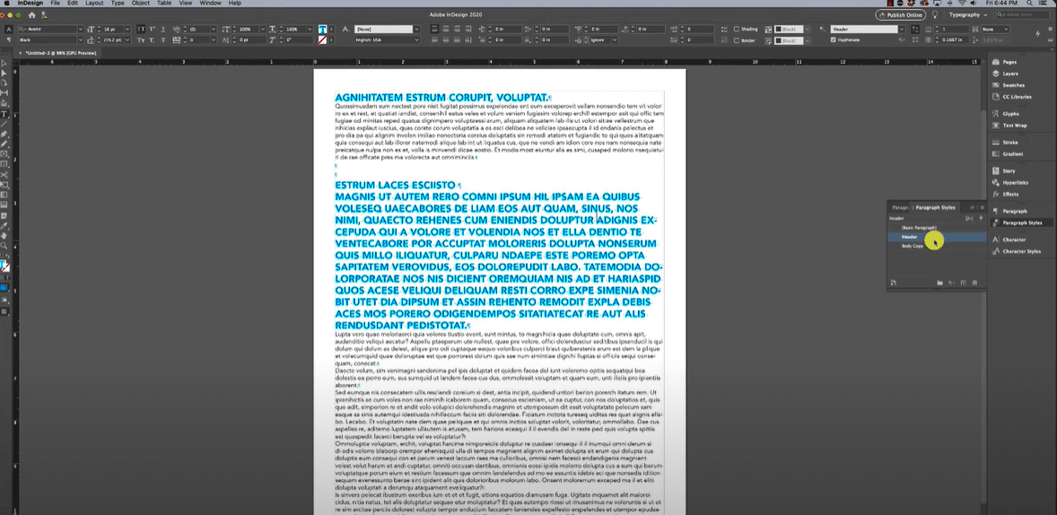 22.如何在Adobe Indesign中创建角色样式：逐步指南