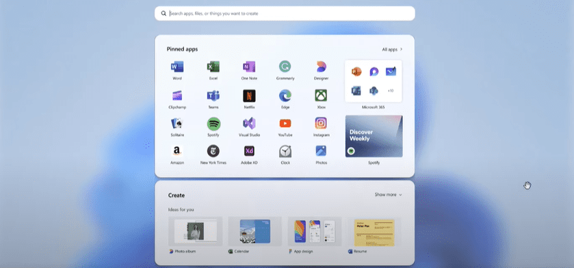 微軟揭示了廢棄的概念開始菜單：Windows 11：瞥見本來可以的