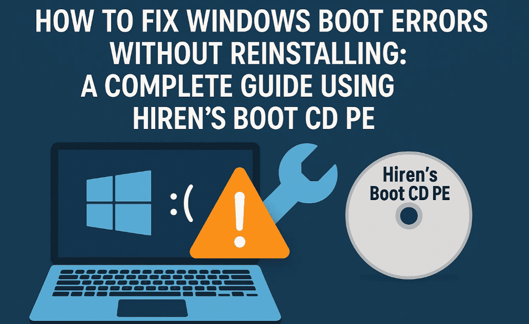 如何修復Windows引導錯誤而不重新安裝：使用Hiren的Boot CD PE的完整指南