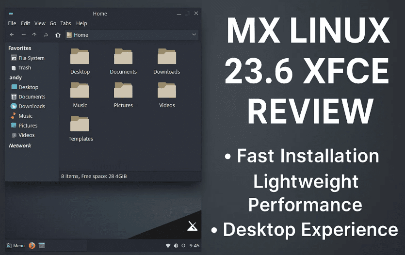 MX Linux 23.6 XFCE评论：快速安装，轻量级性能和桌面体验