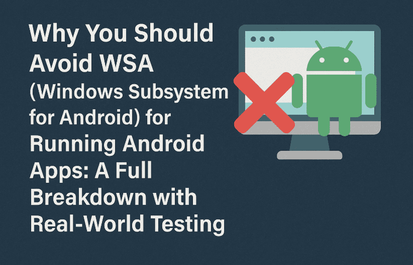 为什么您应该避免用于运行Android应用程序的WSA（Android Windows子系统）：实现现实测试的完整故障