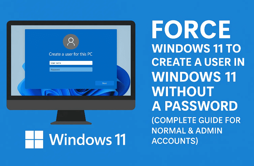 👤强制Windows 11在Windows 11中创建一个没有密码的用户（正常和管理员帐户的完整指南）