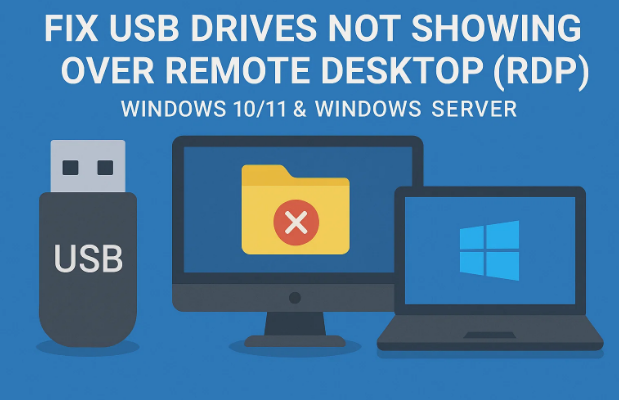 修复USB驱动器在Windows 10/11和Windows Server上未通过远程桌面(RDP)显示的USB驱动器