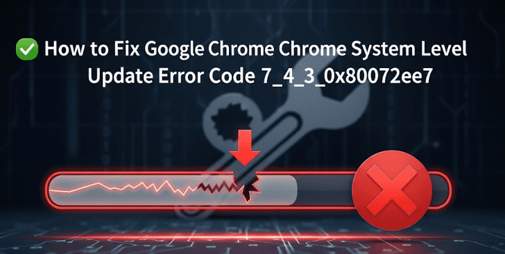 ✅如何修复Google Chrome系统级别更新错误代码7_4_3_0x80072EE7