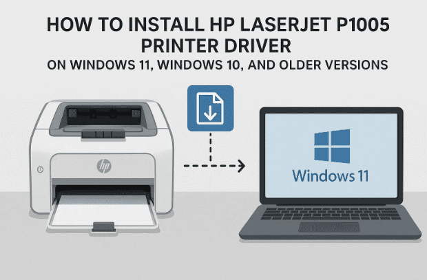 🖨️如何在Windows 11，Windows 10和旧版本上安装HP LaserJet P1005打印机驱动程序