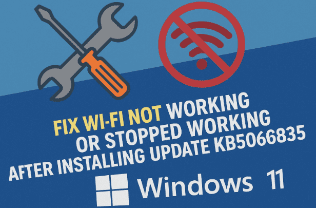 🛠️ 修复在 Windows 11 上安装更新 KB5066835 后 Wi-Fi 无法工作或停止工作的问题