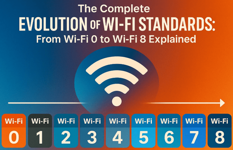 📶 Wi-Fi 标准的完整演变：从 Wi-Fi 0 到 Wi-Fi 8 详解