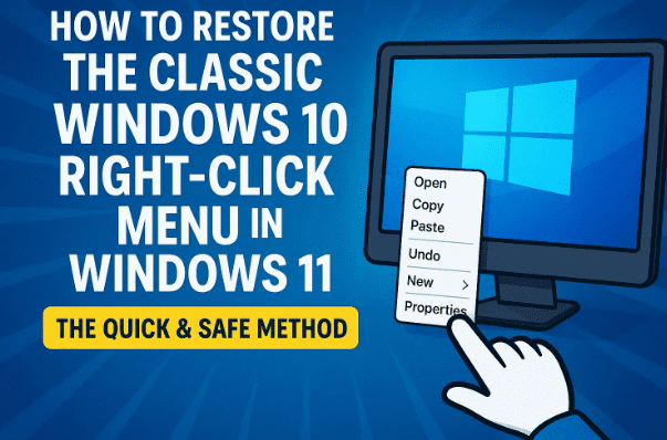 如何在 Windows 11 中恢复经典 Windows 10 右键菜单（快速且安全的方法）