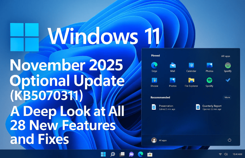 Windows 11 的 2025 年 11 月可选更新 (KB5070311)：深入了解全部 28 项新功能和修复
