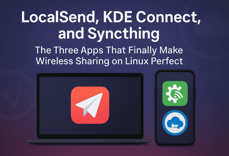 LocalSend、KDE Connect 和 Syncthing：最终使 Linux 上的无线共享变得完美的三个应用程序