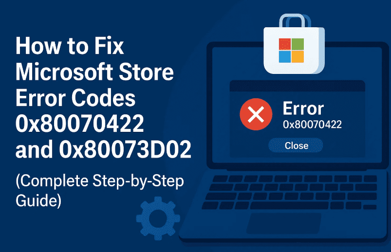 如何修复 Microsoft Store 错误代码 0x80070422 和 0x80073D02（完整分步指南）