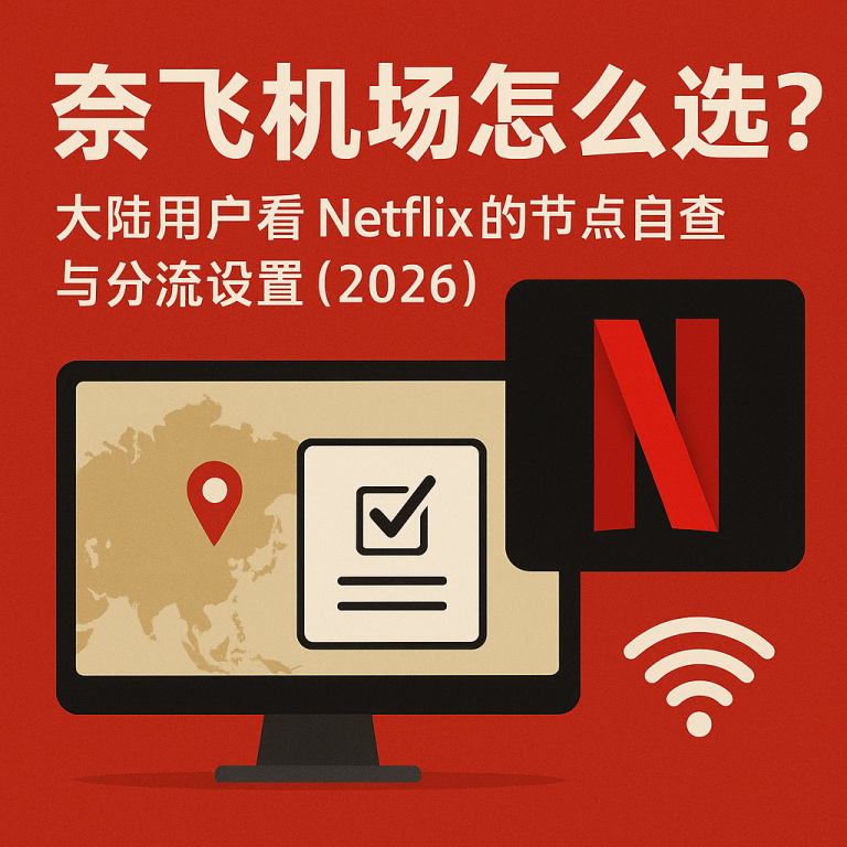 奈飞机场怎么选?大陆用户看 Netflix 的节点自查与分流设置(2026)