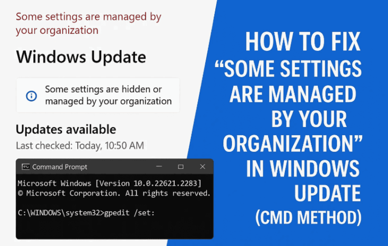 如何修復Windows Update(CMD方法)中的“某些設置由您的組織管理” - 极客技巧